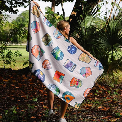 Sprints Athletic Running Towel, Full-Sized, Car Seat Cover - Performance Microfiber (National Parks Cream)