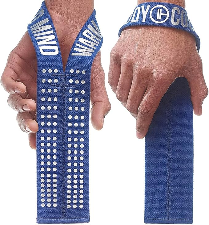WARM BODY COLD MIND V1 Lifting Wrist Straps for Olympic Weightlifting - Rated at 660 lb - Hand Wraps for Powerlifting, Weight Lifting, Bodybuilding Functional/Cross Training, Deadlift Gym Bar, Cotton