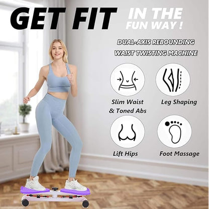 Waist Twister Ab Machine, 300 lbs Capacity Abs Workout Equipment for Slim Waist & Core Training, Quiet Home Gym Exercise Machine for Women & Men