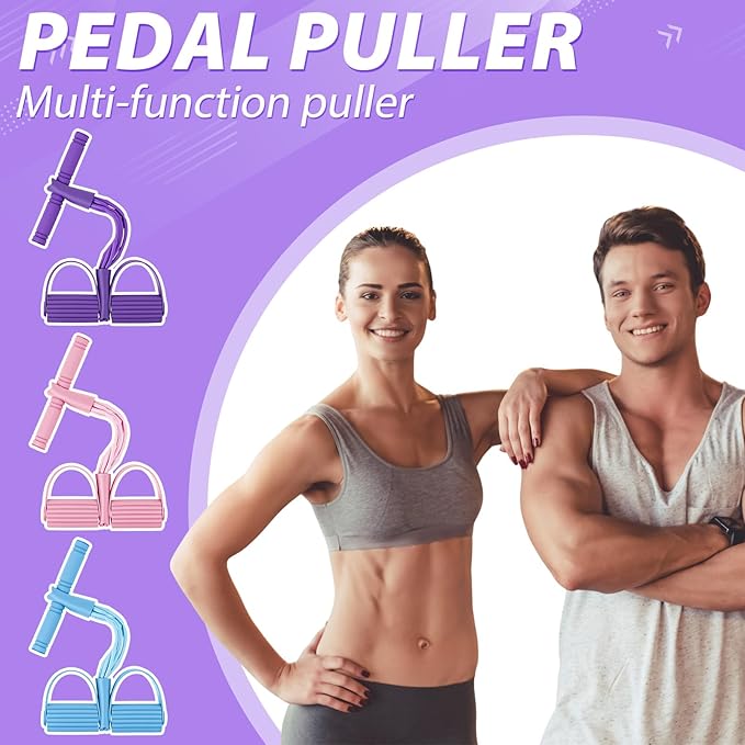 Soulchen 9/12 Pcs Resistance Bands with Handles 6 Tube Elastic Pedal Ankle Puller Rope Fitness Multifunction Yoga Tension Equipment Stretching Bands for Abdomen Waist Arm Leg Slimming Training
