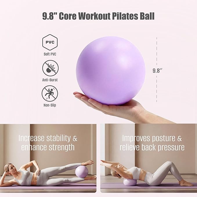 Pilates Kit with Rep Counter Ring for Home Workouts, Includes Pilates Ball, Resistance Bands & Grip Socks, Full Body Workout Set for Women, Beginner-Friendly