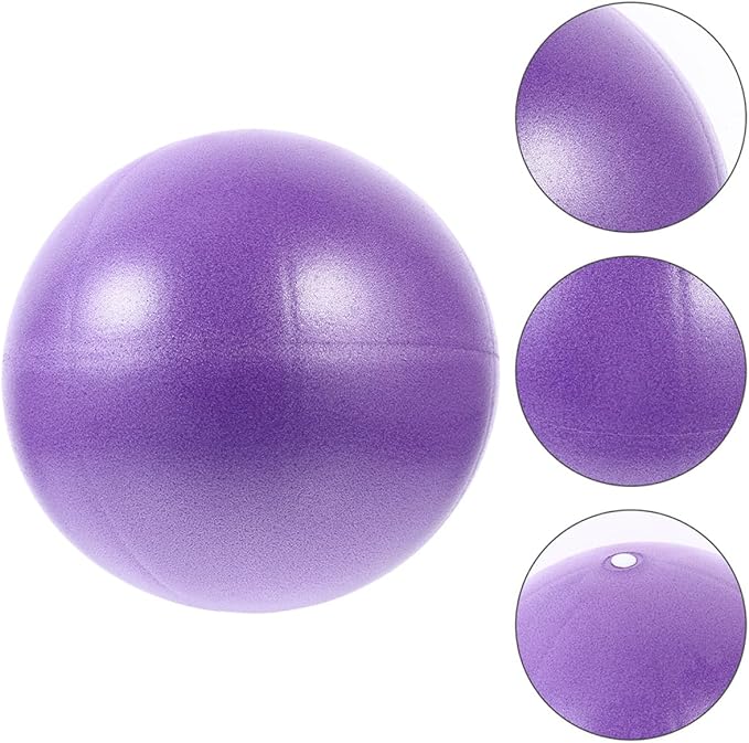 balacoo Mini Pilates Ball Set 9-inch Yoga Exercise Balls with Pump, PVC Core Training Balance Tool for Physical Therapy, Home Fitness, and Muscle Strengthening (Purple Blue)