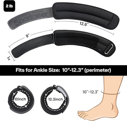 Sportneer Ankle Weights 0.5/1/2/3/5 LBS 1 Pair Wrist Leg Arm Weights for Women Men Kids Child with Adjustable Straps, Strength Weighted for Jogging Running Walking Fitness Gym Workout