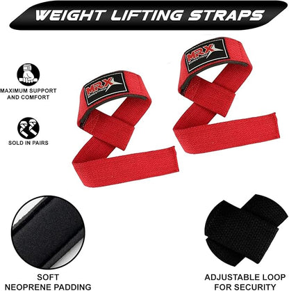MRX Weight Lifting Bar Strap for Gym Workout Training Bodybuilding Deadlift Padded Straps Men/Women