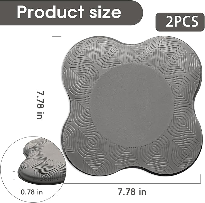 2 Pack Yoga Knee Pads Mat Set - Extra Thick Foam Kneeling Pad Cushion for Knees, Elbows, Wrists, Head - Yoga Essentials for Women Men, Non-Slip Pilates, Meditation, Floor Workouts