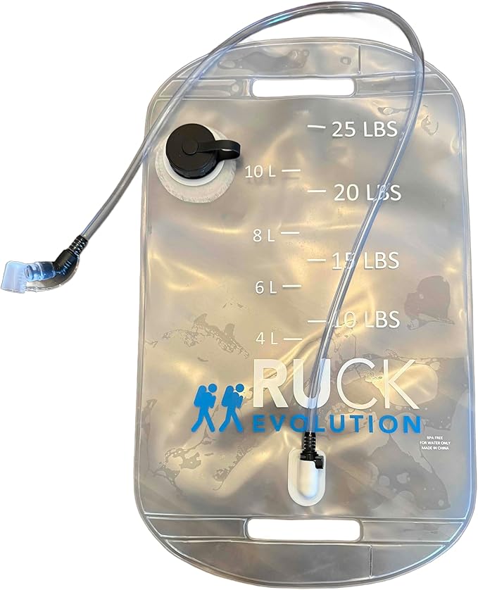 HydroRuck Pro Water Weight Bag for Rucking, 25 lbs Capacity, with Hydration Tube and Wide-Mouth Fill