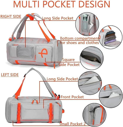 BE SMART 2 in 1 Convertible Gym Duffel Bags with Shoes Compartment - 40L Waterproof Extra Large Workout Backpack for Gym Men, Heavy Duty Sports Duffle Backpacks for Travel, Hiking, Camping, Carry On