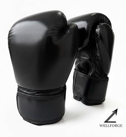 Wellforge Boxing Gloves 10oz/12oz for Training – Durable Premium Synthetic Leather Gloves with Pre-Molded Foam Padding and Secure Wrist Support for Sparring & Workouts