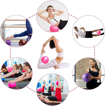 TopBine 2 Pcs Pilates Ball 23cm Small Exercise Ball Stability Ball for Yoga Barre Core Training and Physical Therapy- Comes with Inflatable Straw