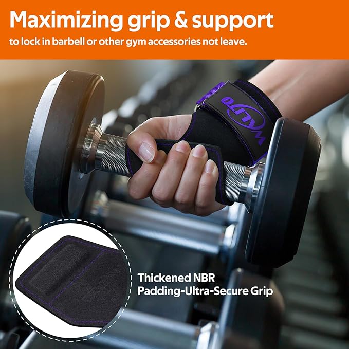 Weight Lifting Wrist Strap，Double Layer Leather Wrist Wraps with Neoprene Padding for Weightlifting & Deadlifts – Adjustable Gym Straps for Men & Women