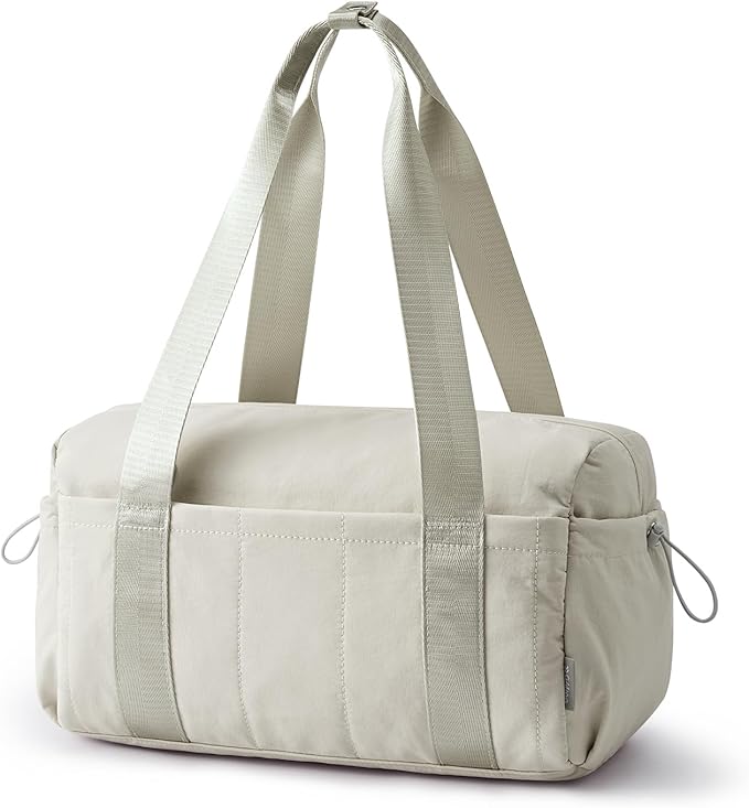 G4Free Small Gym Bag for Women 14 Inch Mini Gym Duffle Bag with Wet Compartment Cute Duffel for Travel Sport Workout (Beige)