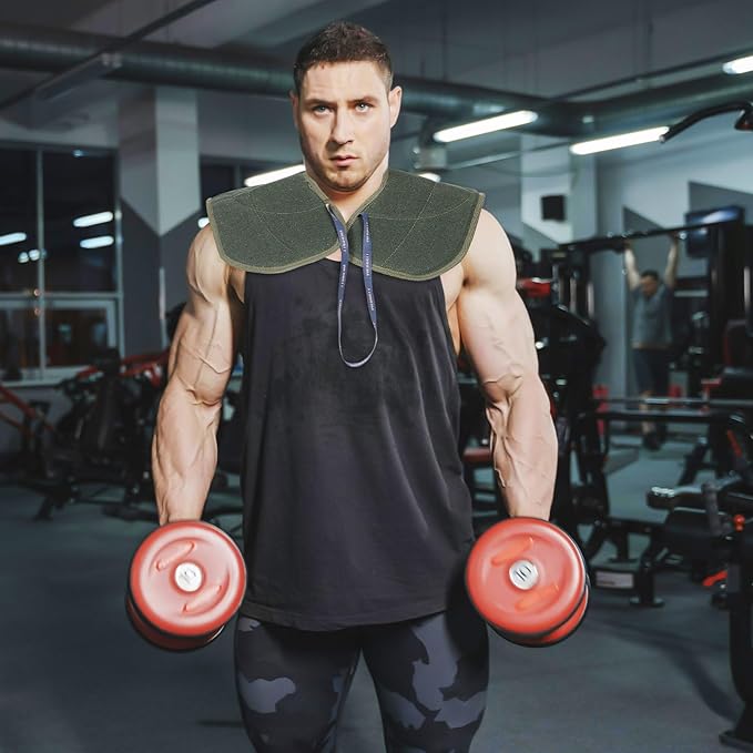 GLEAVI Shoulder Pad for Barbell Squats and Hip Thrusts, Green Foam Cushion with Strap, Breathable Sports Shoulder Protector for Gym Weightlifting and Workout Support
