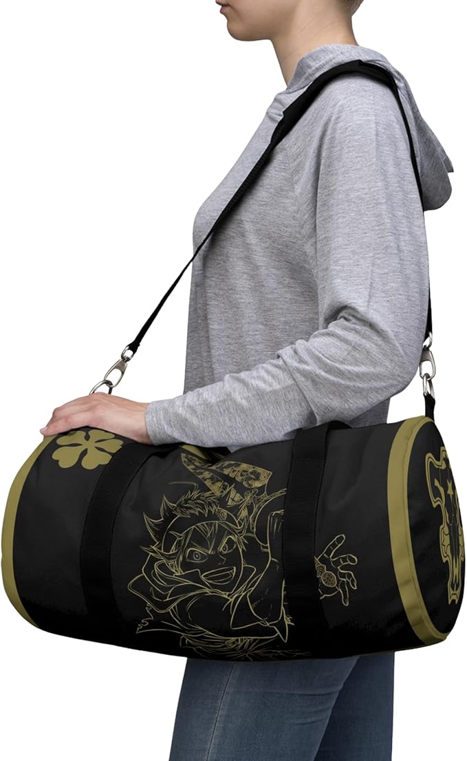 Anime Gym Bag for Women Men - Large Capacity Waterproof Workout Fitness Travel Sports Bags Fashion Street Camping ExpandaCLe Carry On Duffle Bag For Couple (Clover) PTY