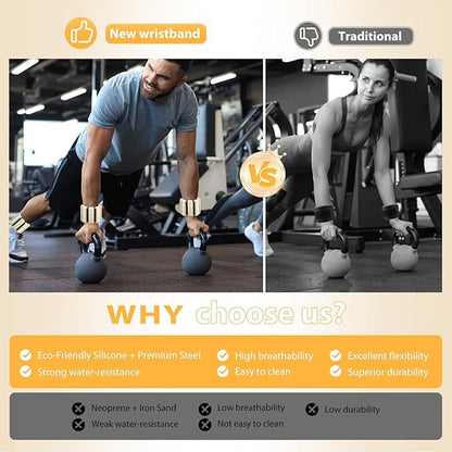 Pilates Wrist and Ankle Weights for Women - Adjustable Weighted Bangles for Men, 2 lbs Weighted Arm Bands Foot Leg Weights for Walking, Yoga, Training, Exercise, Running, Set of 2 (1LB Each)