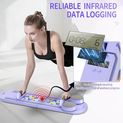 Pilates Board, Foldable Pilates Reformer Set for Home Workout with Timer, 6-in-1 Multifunctional Portable Reformer Pilates Machine at Home Pilates Equipment for Fitness, Exercise, Abs, Core Training
