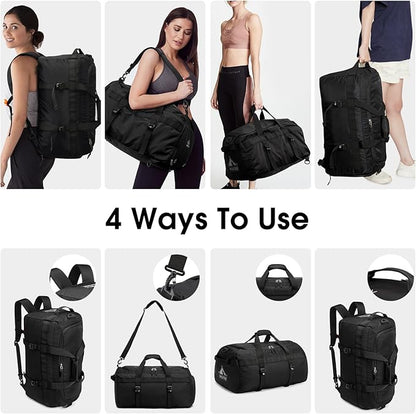 G4Free Gym Bag for Women Men 45L Duffle Backpack with Shoe Compartment Water Resistant Travel Weekender Bag