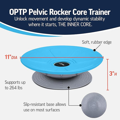OPTP Pelvic Rocker Core Trainer – Balance Disc for Core Stability, Pelvic Floor Training, and Lower Ab Exercise – Hip Mobility Trainer and Pilates Exercise Equipment for SI Joint Support
