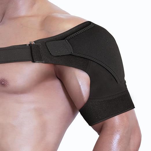 Astorn Adjustable Shoulder Brace for Torn Rotator Cuff with Icepack Holder - Shoulder Compression Sleeve Wrap for Pain Relief, Stability and Recovery - Fits Left and Right Arm for Men & Women (XL)