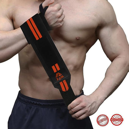 Gym Wrist Wraps Fitness Workout Training Heavy Weight Lifting Wrist Straps Support Thumb Loops Adjustable Pair Brace Strong Grip Powerlifting Bodybuilding