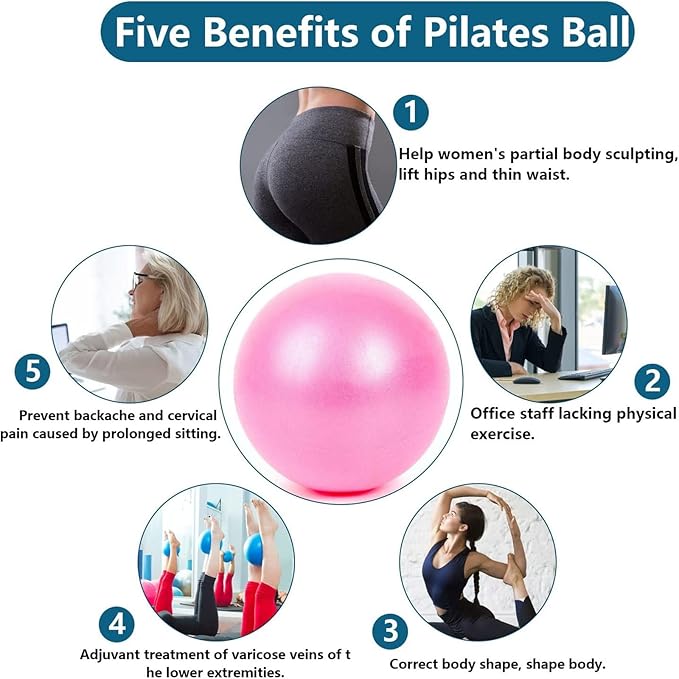 Small Exercise Ball 9 inch Pilates Ball Mini Yoga Ball Anti Burst Balance Physical Therapy Balls