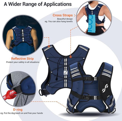 Sportneer Weighted Vest Woman: 8lb/12lb/15lb/20lb/25lb Weight Vest for Walking with Phone Bag, Adjustable Women Weighted Vest for Running Rucking Vest for Jogging Strength Training Weight Loss
