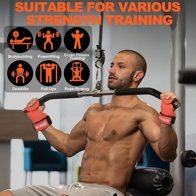 Lifting Straps, Weight Lifting Wrist Wraps for Weightlifting, Heavy Powerlifting, Deadlifts, Rows, Pull Ups, Adjustable Neoprene Padded Gym Workout Strength Training Wrist Hooks for Men/Women
