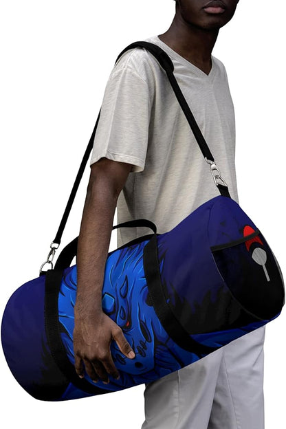 Anime Gym Bag for Women Men - Large Capacity Waterproof Workout Fitness Travel Sports Bags Fashion Street Camping ExpandaCLe Carry On Duffle Bag For Couple (Blue Susano) PTY