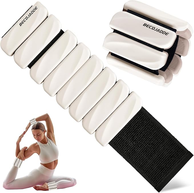 Ankle Weights Set of 2 (1 lb/2 lb Each) for Women Men Adjustable Wrist Bracelet for Home Gym Weighted Bangles Wristbands Leg Arm Weights for Walking Swimming Running Pilates Yoga Gym