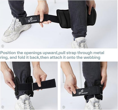 Sportneer Adjustable Ankle/Wrist Weights for Men Women Kids, Weighted Leg & Cuff Strength Training for Yoga Walking Running Aerobics Gym Fitness Physical Therapy