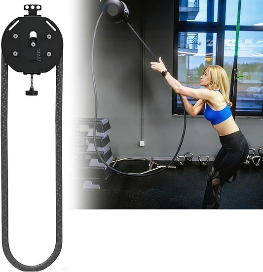 Endless Rope Trainer, Resistance Training Machine - Pulley Rope Trainer - Home Gym Strength Trainer with Adjustable Resista for Full Upper Body Workout at Home Black