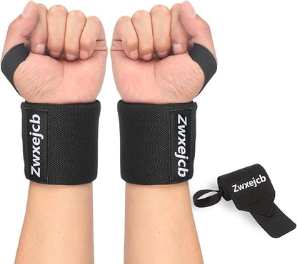 Weightlifting Wrist Wraps - Heavy-Duty Support for Gym, Bench Press, and Pushups, Premium Polyester & Nylon Wrist Straps for Maximum Stability and Comfort During Strength Training - 1 Pair, Unisex for Men & Women