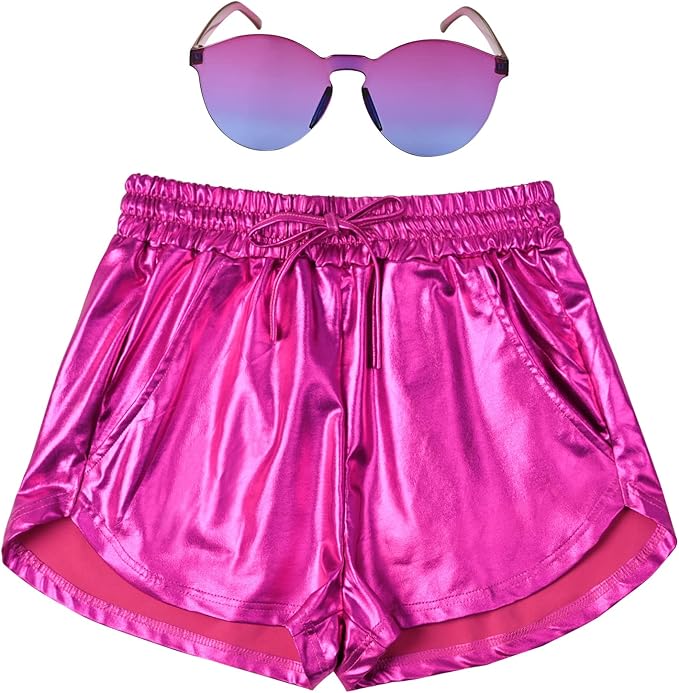 Perfashion Women's Metallic Shorts Summer Sparkly Hot Outfit Shiny Short Pants