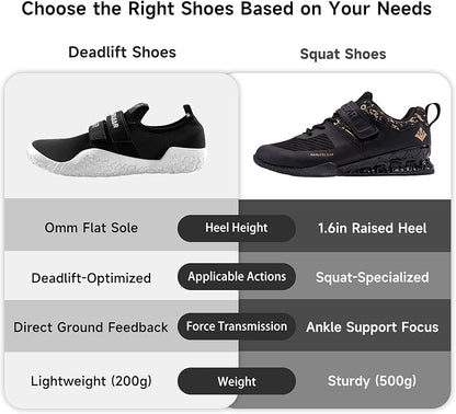 MANUEKLEAR Deadlift Shoes - Weight Lifting Shoes for Men Women - Weightlifting Squat Shoes Fitness Cross-Trainer Barefoot Gym Training Sneakers