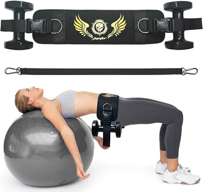 Jupiter 2-in-1 Hip Thrust Belt for Women & Men – Heavy Duty Glute Workout Equipment for Dumbbell, Kettlebell & Plate Exercises – Supports 300 lbs – Weighted Dip Belt for Home & Gym Workouts