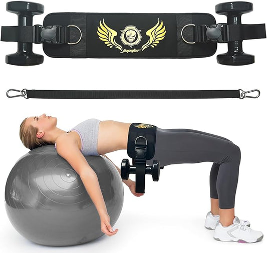 Jupiter 2-in-1 Hip Thrust Belt for Women & Men – Heavy Duty Glute Workout Equipment for Dumbbell, Kettlebell & Plate Exercises – Supports 300 lbs – Weighted Dip Belt for Home & Gym Workouts