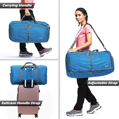 Gonex 40L 60L 80L 100L 150L Large Foldable Travel Duffle Bag with Shoes Compartment, Packable Lightweight Water Repellent Duffel Bag for Camping Gym Weekender Bag