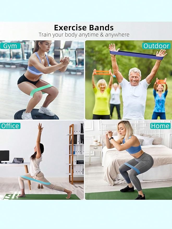 11 Piece Ankle Resistance Bands Set with Cuffs for Women Glute Workout Equipment Butt Lift Leg Training Home Gym Exercise Loops 5 Gradient Levels Booty Builder Kit