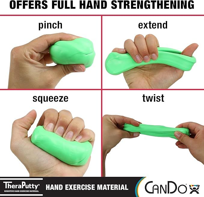CanDo TheraPutty Standard Hand Exercise Putty For Rehabilitation, Exercises, Hand Therapy, Occupational Therapy, Hand Strengthening, Improve Motor Skills, Stress Relief 5-pound