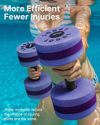 YOTTOY Water Dumbbells for Pool Exercise,Foam Aquatic Dumbbells for Water Aerobics,Resistance Training & Physical Therapy,Pool Weights for Water Workouts,Aqua Fitness,Set of 2