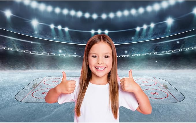 Ice Hockey Photography Background Hockey Stadium Arena Ice Rink Backdrop Sport Stage Lights Spotlight Ice Hockey Match Games Backdrops Decors Ice Hockey Arena Backdrop Background Props 5x3ft