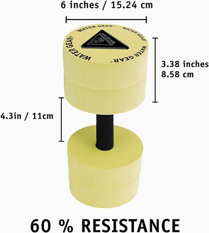 Water Gear Resistance Bells - Water Fitness and Pool Exercise - Intense Workout Without Added Stress - Easy on Joints
