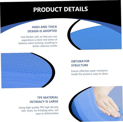 Blue Yoga Pad 2Pcs Foam Balance Pad Oval Soft Yoga Pad Cushioning Protection with Closed-Cell Structure Exercise Balance Pad,Foam Balance Pad 2" Thick,Balance Pad