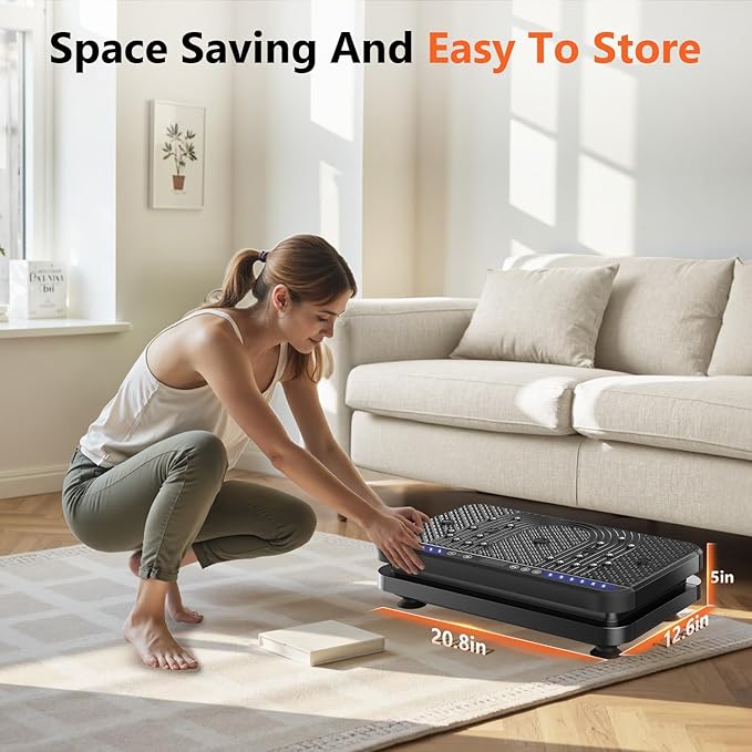 AXV Vibration Plate Fitness Platform Exercise Machine Vibrating Shaking Full Body Shaker Workout Vibrate Stand Shake Board Sport Gym for Weight Loss Fat Burner for Women Men