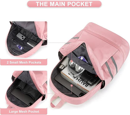 coofay Gym Backpack For Women Waterproof Sports Backpack With Shoe Compartment Lightweight Travel Backpacks Small Gym Bag Dance Volleyball Backpacks
