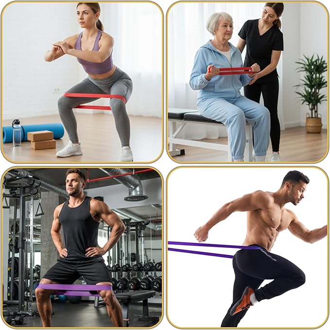 6Pcs Resistance Bands, Exercise Bands Resistance with Door Anchor, Heavy Duty Pull Up Exercise Bands for Home Workouts, Full Body Training Physical Therapy.