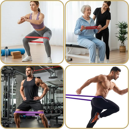 6Pcs Resistance Bands, Exercise Bands Resistance with Door Anchor, Heavy Duty Pull Up Exercise Bands for Home Workouts, Full Body Training Physical Therapy.