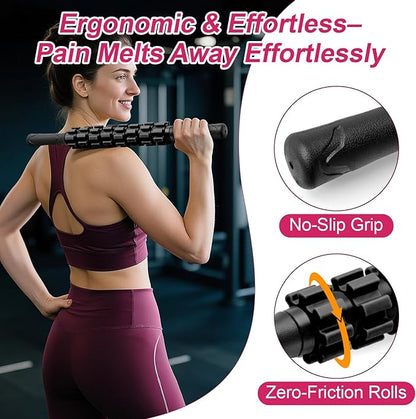 Muscle Roller Stick, Muscle Roller, Liposuction Massage Roller for Lymphatic Drainage, Massager Stick for Relief Muscle Soreness, Trigger Points, Help Exercise Runner Legs, Back Recovery