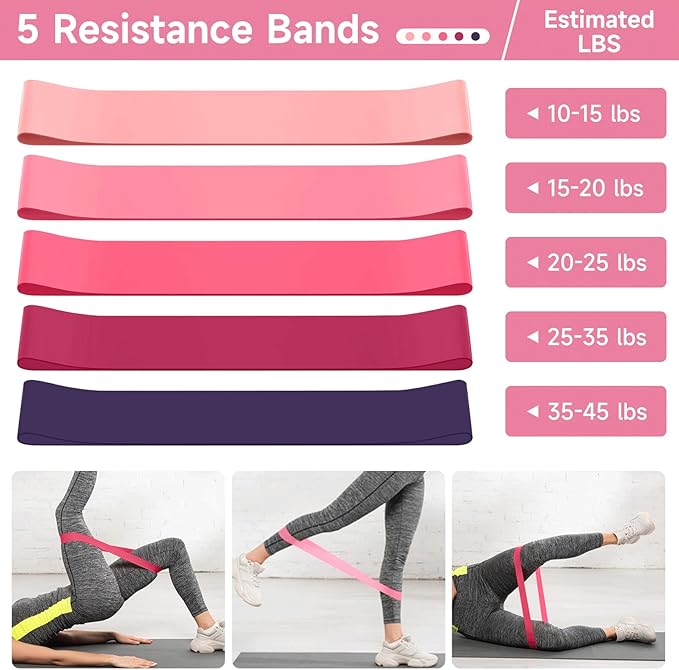 SAN LIKE Home Pilates Essentials Kit for Women, Pilates Equipment Ring and Ball Set, 12'' Magic Circle, Yoga Ball,8 Resistance Bands Premium Accessories Kits for Starter Toning Workouts at Home