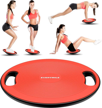 EVERYMILE Wobble Balance Board, Exercise Balance Stability Trainer Portable Balance Board with Handle for Workout Core Trainer Physical Therapy & Gym No-Skid Surface