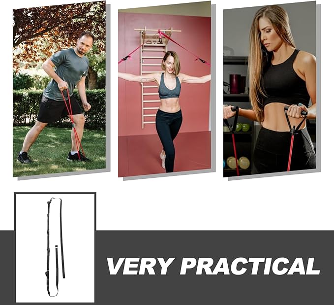 Resistance Bands Door Anchor Set with Heavy Elastic Yoga Stretch Strap for Home Fitness Workout and Strength Training